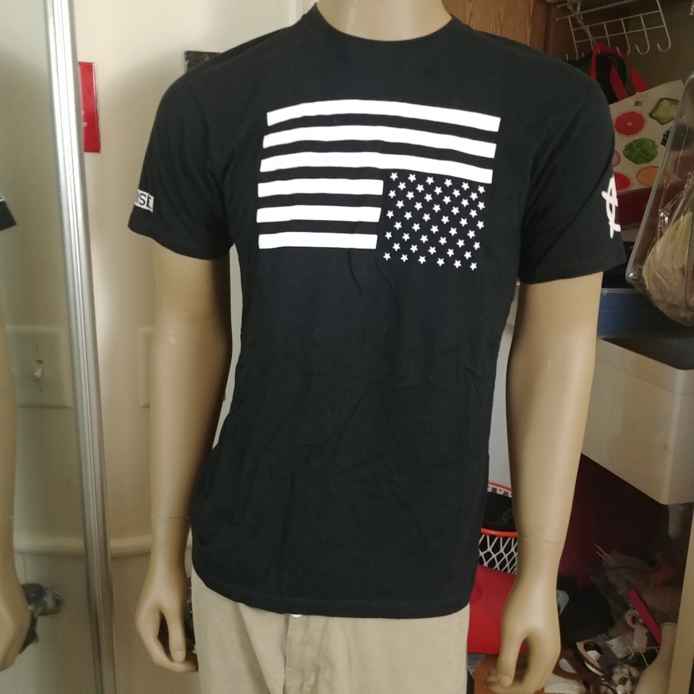 ASAP | Mens Black White A$AP t-shirt  06 Graphic Flag Large